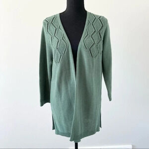 Northern Reflections Lightweight Aran Knit Open Front Cardigan